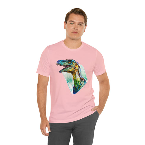 Stained Glass Velociraptor - Short Sleeve Tee